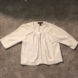 White 3/4 sleeve shawl/sweater